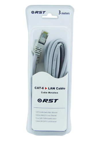 CABLE DE RED CAT 6E RJ-45 MARCA RST 3MTS CON PUNTA METALICA
