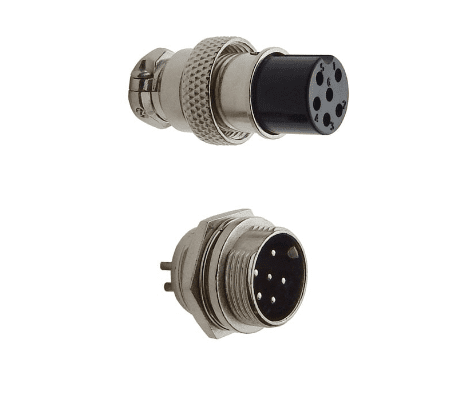 CONECTOR DE AVIACION GX16 DE 6 PINES MACHO Y HEMBRA