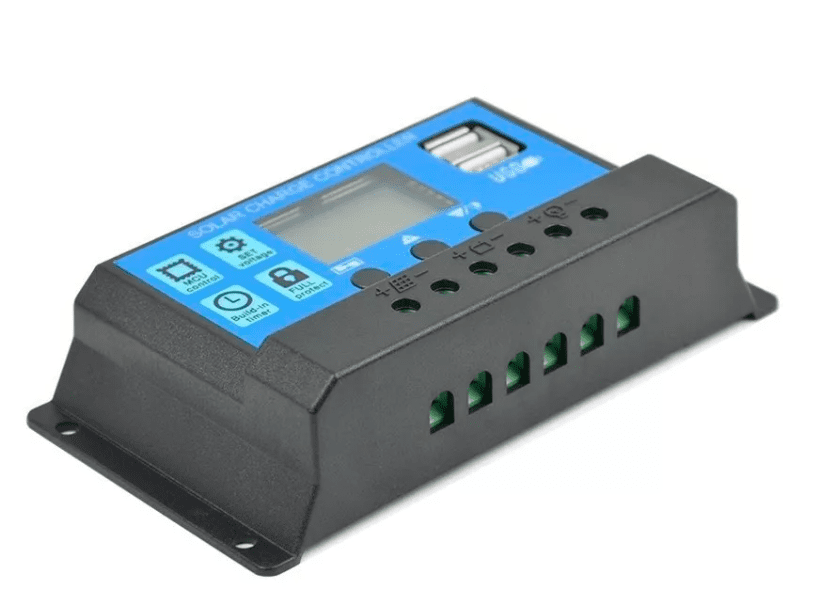 REGULADOR DE CARGA SOLAR DIGITAL 12V 24V 10A 2USB