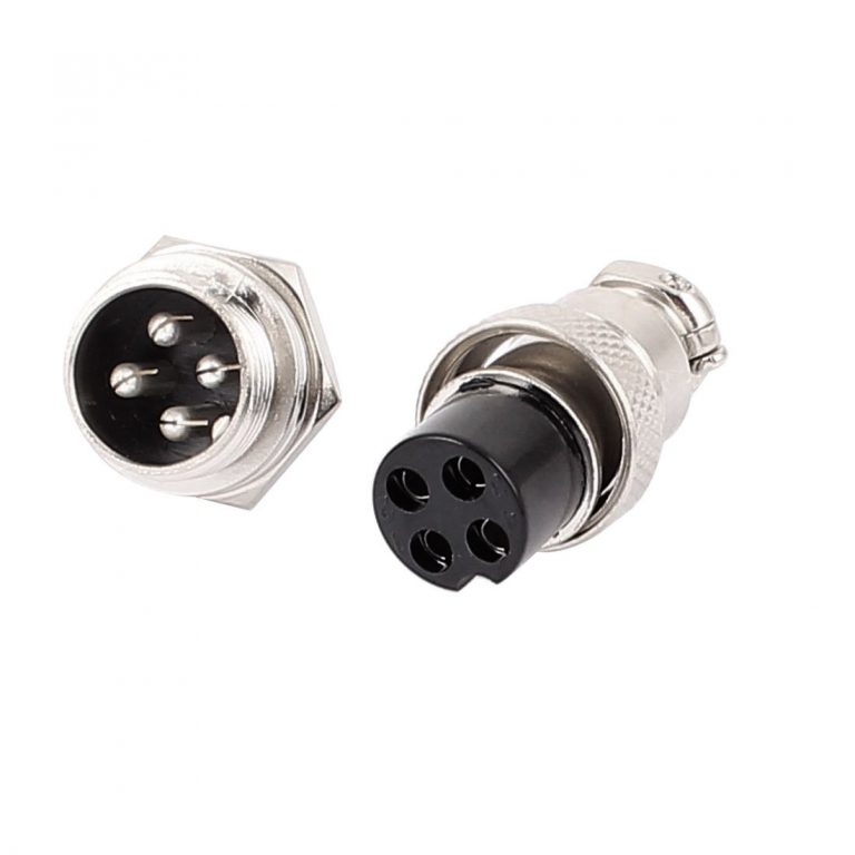 CONECTOR DE AVIACION GX16 - 4 PINES MACHO Y  HEMBRA